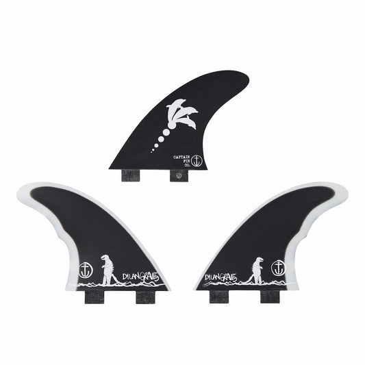 Captain Fin Co - Dylan Gravezilla Tri - Medium - Black (FCS) Surfboard Fins Captain Fin Co