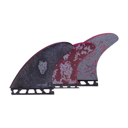Captain Fin Co - Eithan Osbourne Heart Tri - SM/MD/LG - Black (Futures) Surfboard Fins Captain Fin Co Small Black