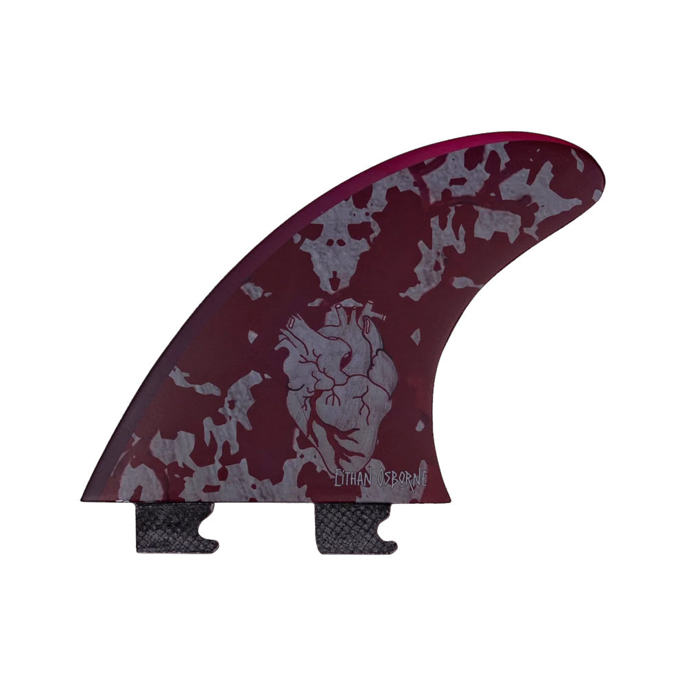 Captain Fin Co - Eithan Osbourne Heart Tri - SM/MD/LG - Black (Snap-In / FCS II) Single Fin Flying Diamonds