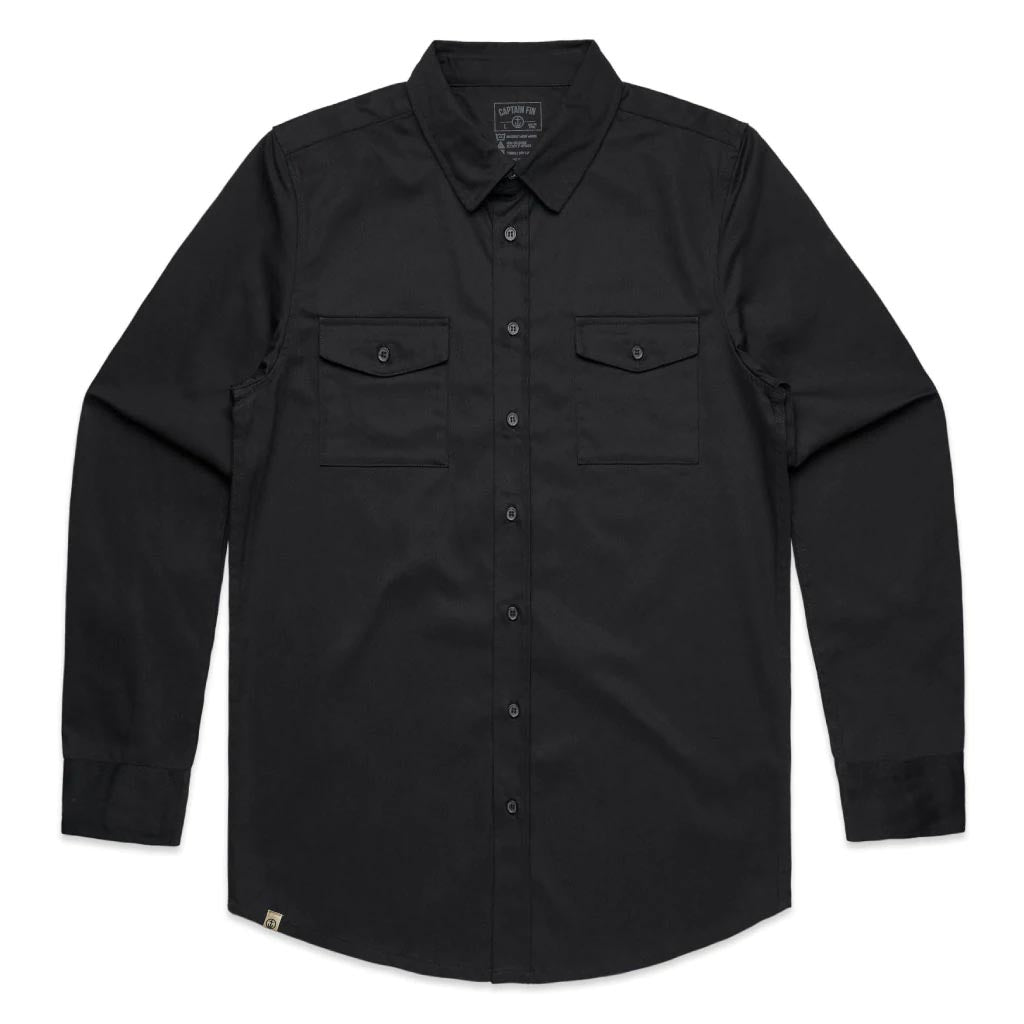 Captain Fin Co - Military Shirt - Black Surfing Captain Fin Co Black Small