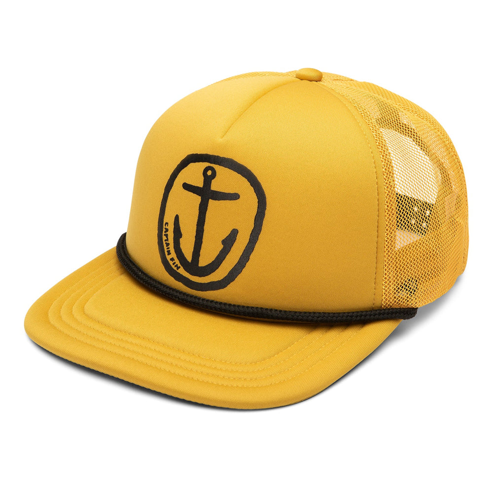 Captain Fin Co - Nuevo Anchor Trucker Cap - Mustard Hats Captain Fin Co Mustard