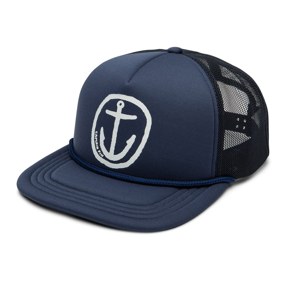 Captain Fin Co - Nuevo Anchor Trucker Cap - Navy Hats Captain Fin Co Navy
