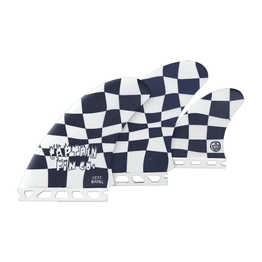 Captain Fin Co - Ozzy Wrong Twin + Trailer - Medium - Black/White (Futures) Surfboard Fins Captain Fin Co