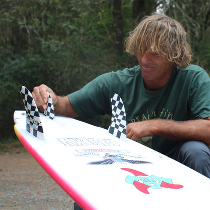 Captain Fin Co - Ozzy Wrong Twin + Trailer - Medium - Black/White (Futures) Surfboard Fins Captain Fin Co