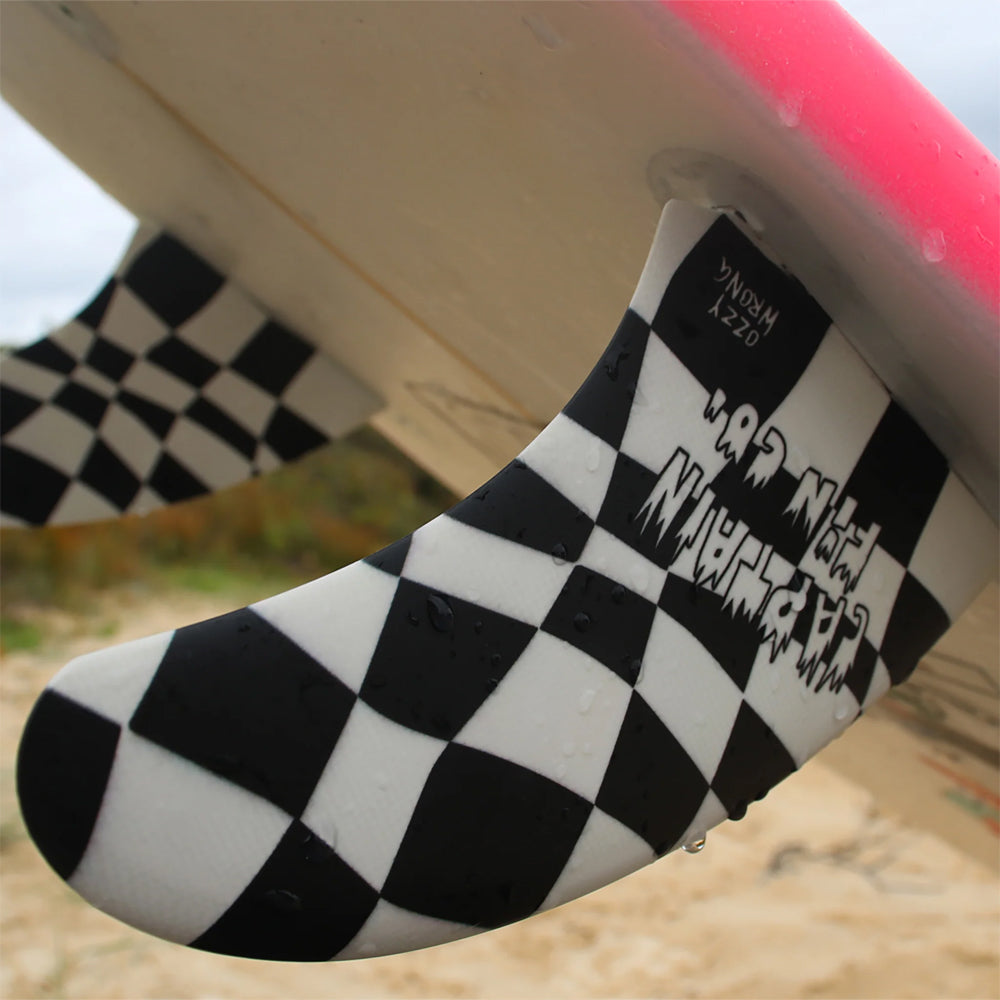 Captain Fin Co - Ozzy Wrong Twin + Trailer - Medium - Black/White (Futures) Surfboard Fins Captain Fin Co