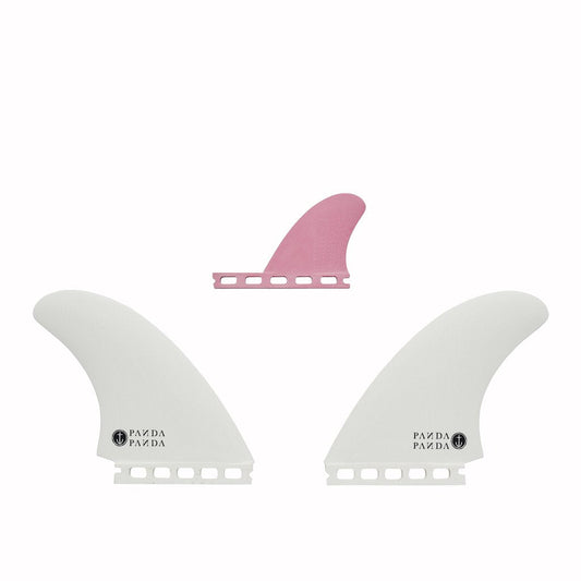 Captain Fin Co - Panda Twin + Trailer - Large - White/Pink (Futures) Surfboard Fins Captain Fin Co