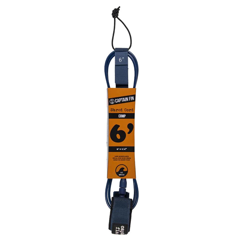Captain Fin Co - Shred Cord - 6' Comp - Navy Surf Leashes Captain Fin Co