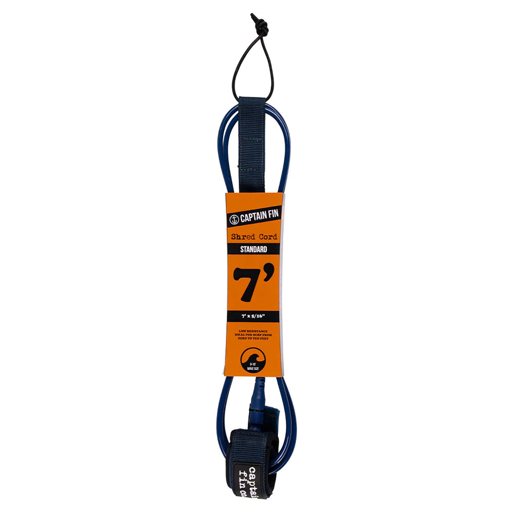 Captain Fin Co - Shred Cord - 7' Standard - Navy Surf Leashes Captain Fin Co
