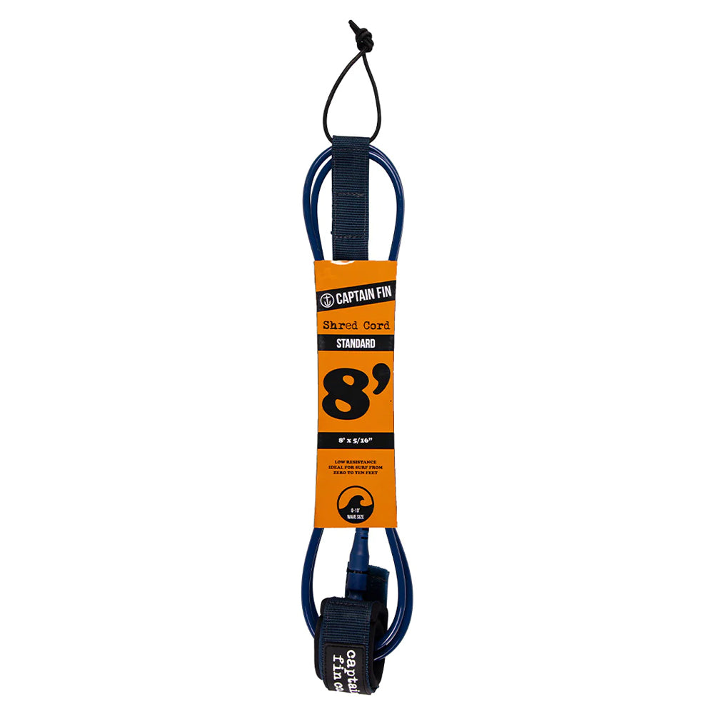 Captain Fin Co - Shred Cord - 8' Standard - Navy Surf Leashes Captain Fin Co