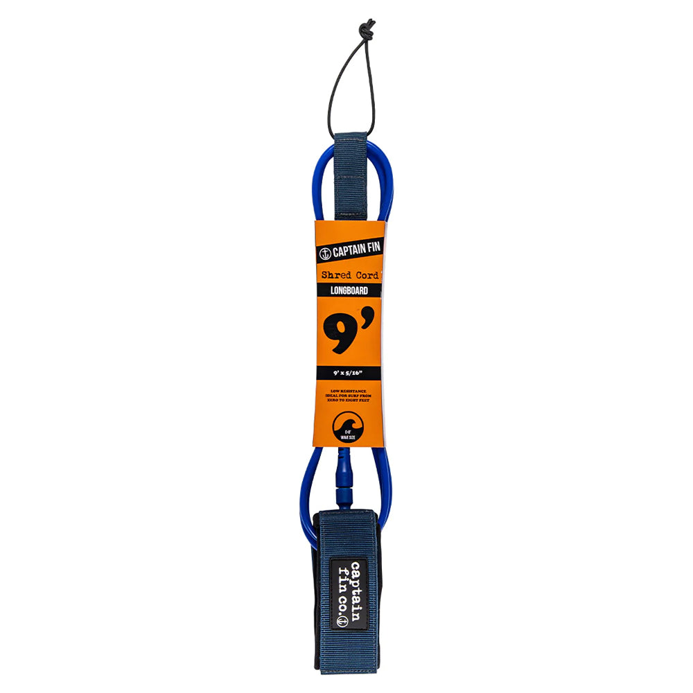 Captain Fin Co - Shred Cord - 9' Standard - Navy Surf Leashes Captain Fin Co