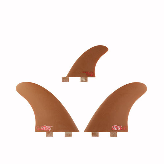Captain Fin Co - Troy Elmore Twin + Trailer - Medium - Brown (FCS) Surfboard Fins Captain Fin Co