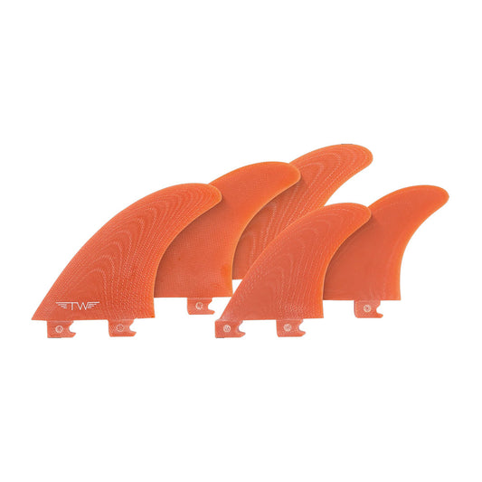 Captain Fin Co - Tyler Warren 5 Fin - Medium - Orange (Snap-In / FCS II) Surfboard Fins Captain Fin Co