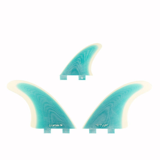 Captain Fin Co - Tyler Warren Twin Especial + Trailer - Medium - Turquoise (FCS) Surfboard Fins Captain Fin Co