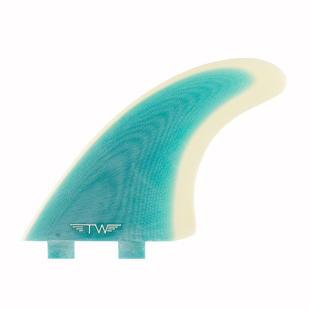 Captain Fin Co - Tyler Warren Twin Especial + Trailer - Medium - Turquoise (FCS) Surfboard Fins Captain Fin Co Turquoise Medium
