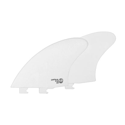 Captain Fin Co - CF Twin Keel - Large - White (Snap-In / FCS II) Surfboard Fins Captain Fin Co