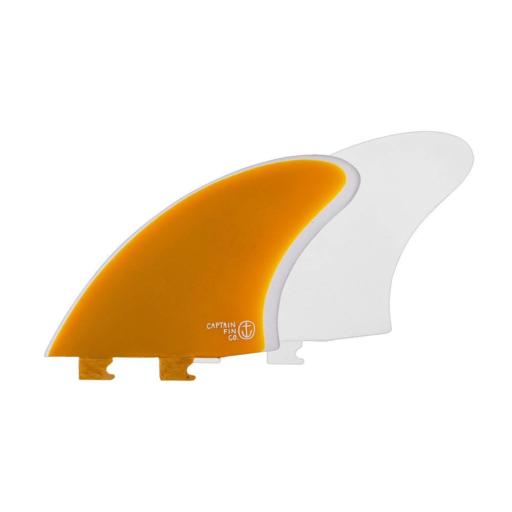 Captain Fin Co - CF Twin Keel - Large - Yellow (Snap-In / FCS II) Surfboard Fins Captain Fin Co