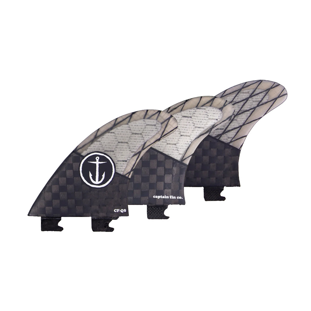 Captain Fin Co - CF Quickness Tri - SM/MD/LG - Black (Snap-In / FCS II) Surfboard Fins Captain Fin Co