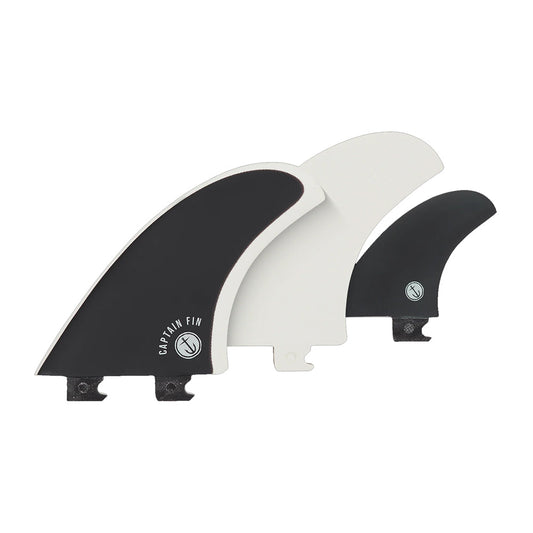 Captain Fin Co - CF Twin + Trailer - Medium - Black (Snap-In / FCS II) Surfboard Fins Captain Fin Co