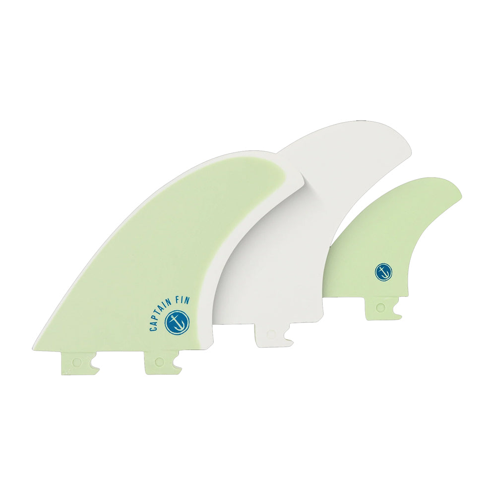 Captain Fin Co - CF Twin + Trailer - Medium - Mist Green (Snap-in / FCS II) Surfboard Fins Captain Fin Co