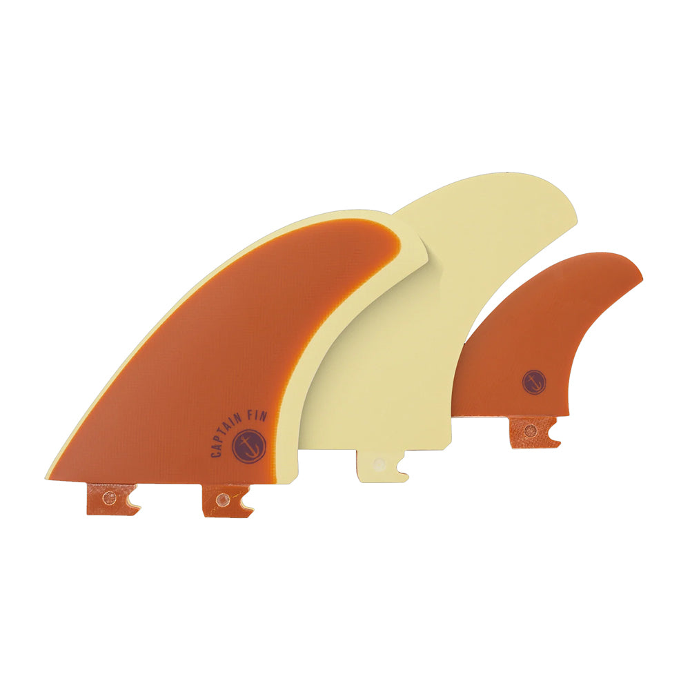 Captain Fin Co - CF Twin + Trailer - Medium - Sunset (Snap-In / FCS II) Surfboard Fins Captain Fin Co