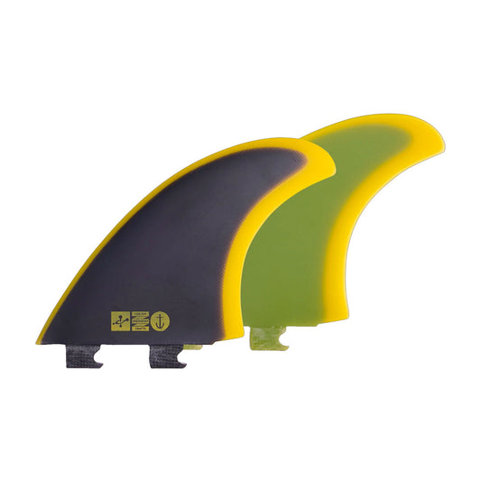 Captain Fin Co - Chemistry Twin - Medium - Black/Yellow (Snap-In/FCS II) Surfboard Fins Captain Fin Co