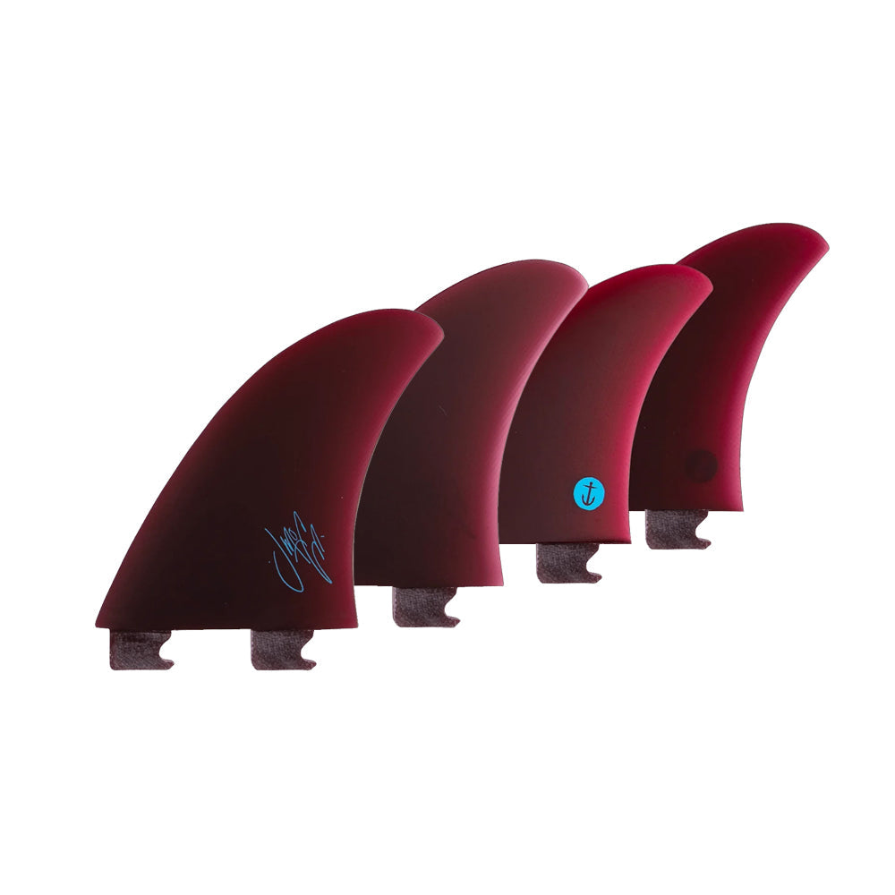Captain Fin Co - Jeff McCallum Quad Pivot - Medium - Red (Snap-In / FCS II) Surfboard Fins Captain Fin Co