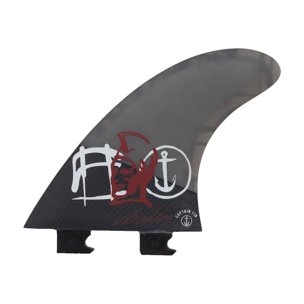 Captain Fin Co - Kai Mana Henry Tri - Large - Black (Snap-In / FCS II) Surfboard Fins Captain Fin Co
