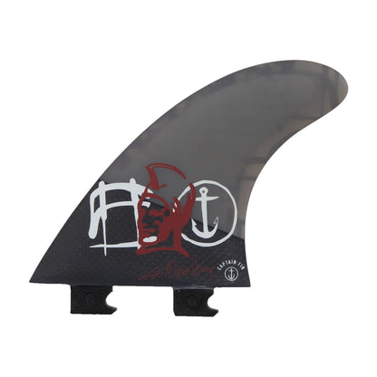 Captain Fin Co - Kai Mana Henry Tri - Large - Black (Snap-In / FCS II) Surfboard Fins Captain Fin Co