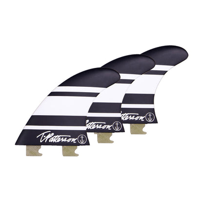Captain Fin Co - Timmy Patterson Tri - Medium - Black/White (Snap-In / FCS II) Surfboard Fins Captain Fin Co