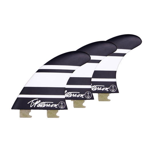Captain Fin Co - Timmy Patterson Tri - Medium - Black/White (Snap-In / FCS II) Surfboard Fins Captain Fin Co