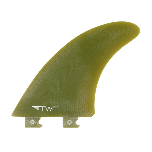 Captain Fin Co - Tyler Warren Twin + Trailer - Large - Olive (Snap-In / FCS II) Surfboard Fins Captain Fin Co