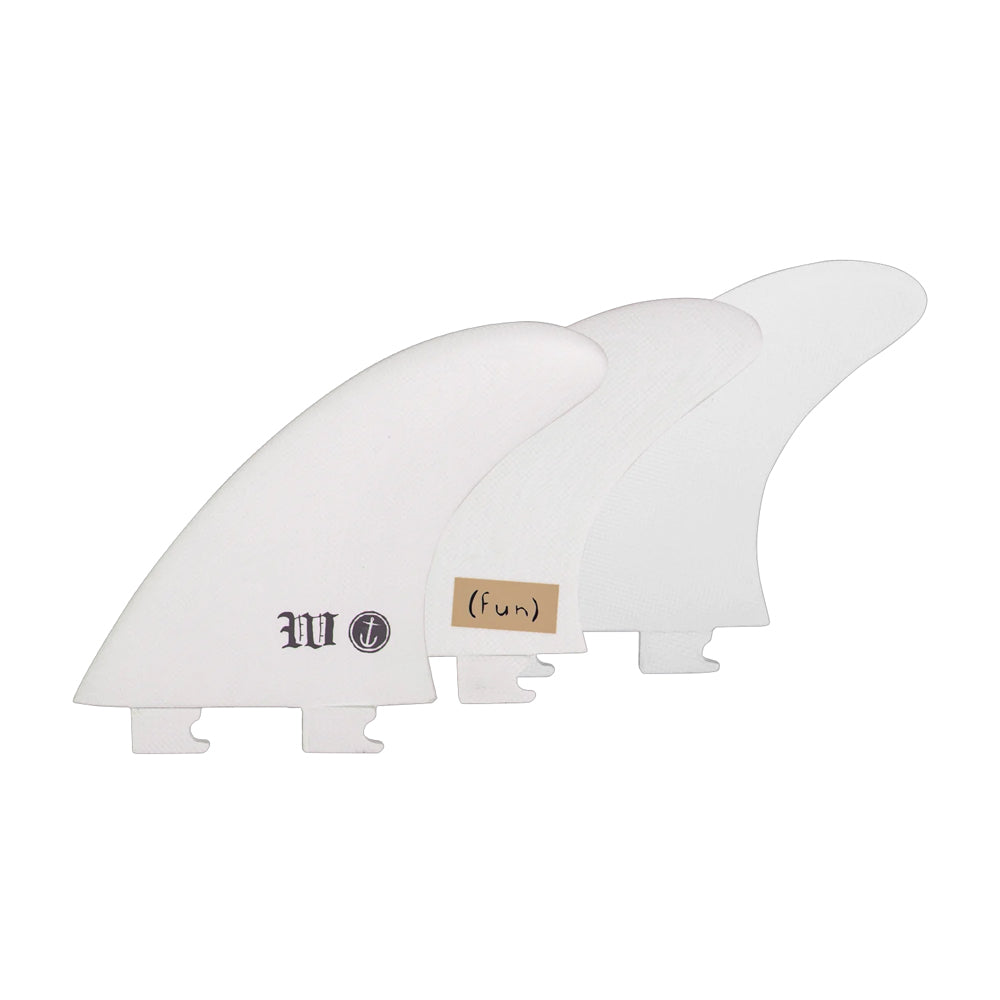 Captain Fin Co - Wade Goodall Tri - Medium - White (Snap-In / FCS II) Surfboard Fins Captain Fin Co
