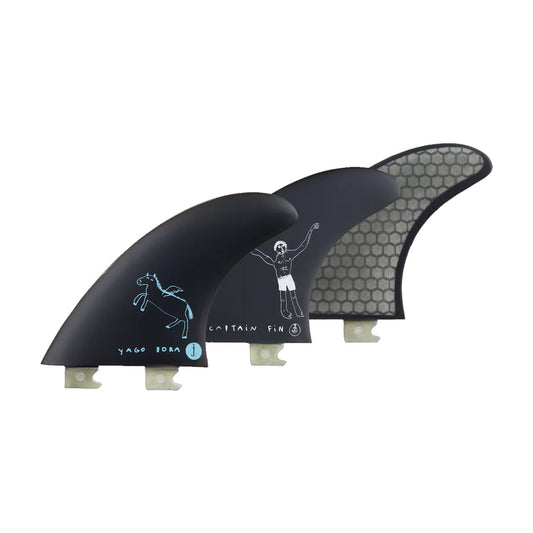 Captain Fin Co - Yago Dora Tri - MD/LG - Black (Snap-In / FCS II) Surfboard Fins Captain Fin Co