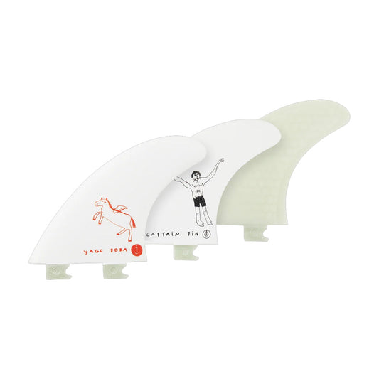 Captain Fin Co - Yago Dora Tri - MD/LG - White (Snap-In / FCS II) Surfboard Fins Captain Fin Co