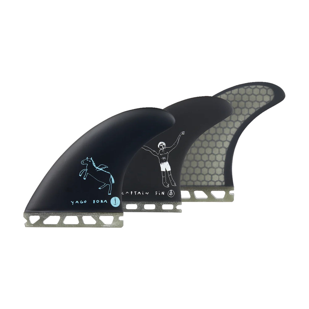 Captain Fin Co - Yago Dora Tri - MD/LG - Black (Futures) Surfboard Fins Captain Fin Co