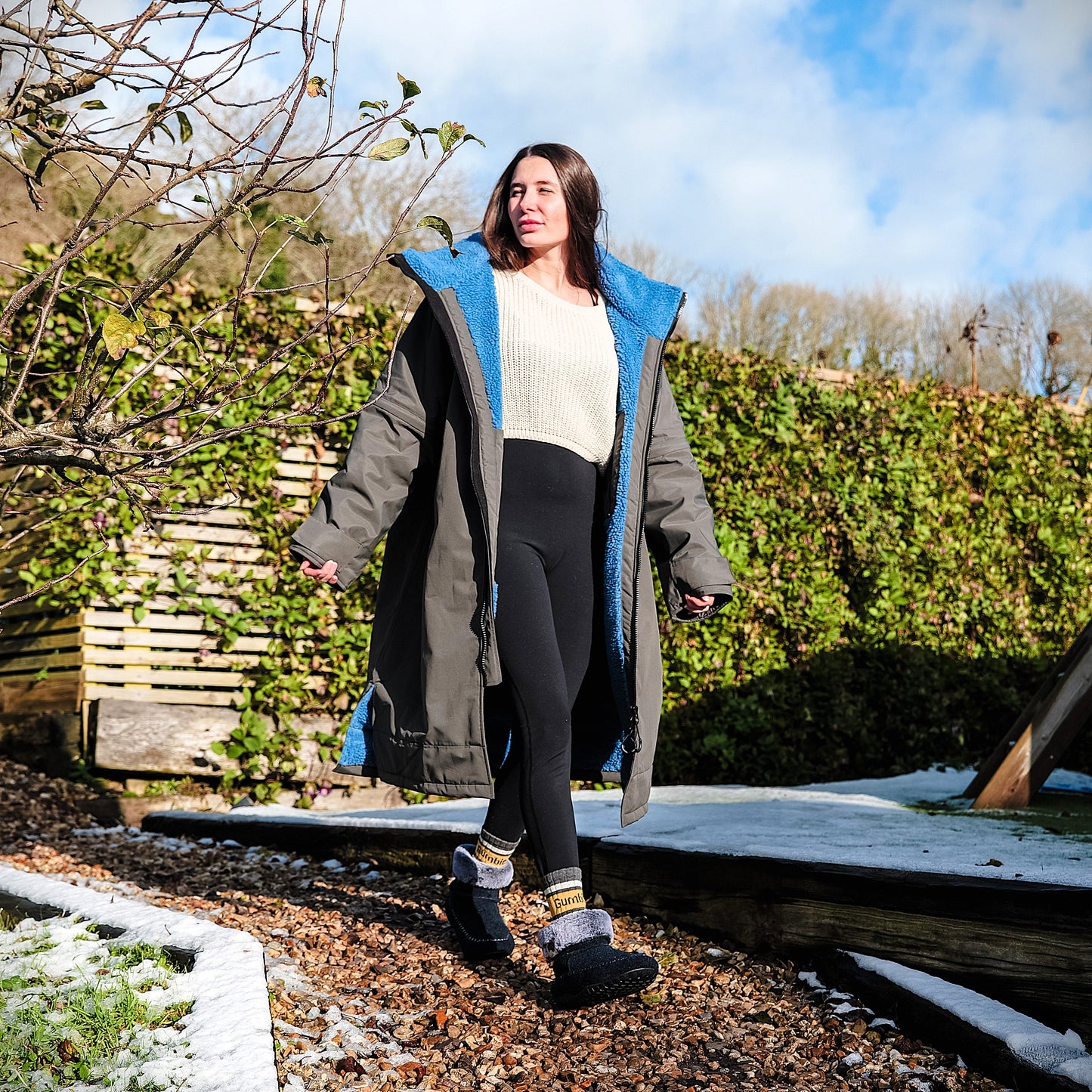 Ossa High - Women's - Navy & Grey Ossa High Slippers Gumbies