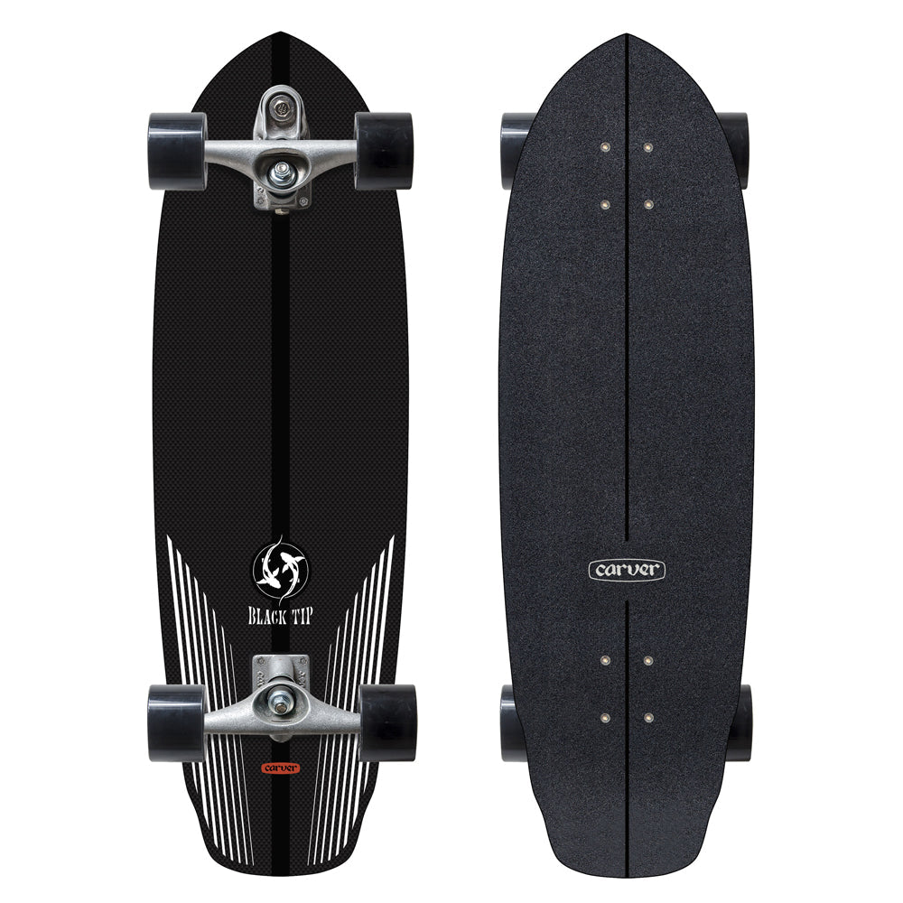 Carver Skateboards 32.5" Black Tip Carbon C7 Complete Skateboards Carver