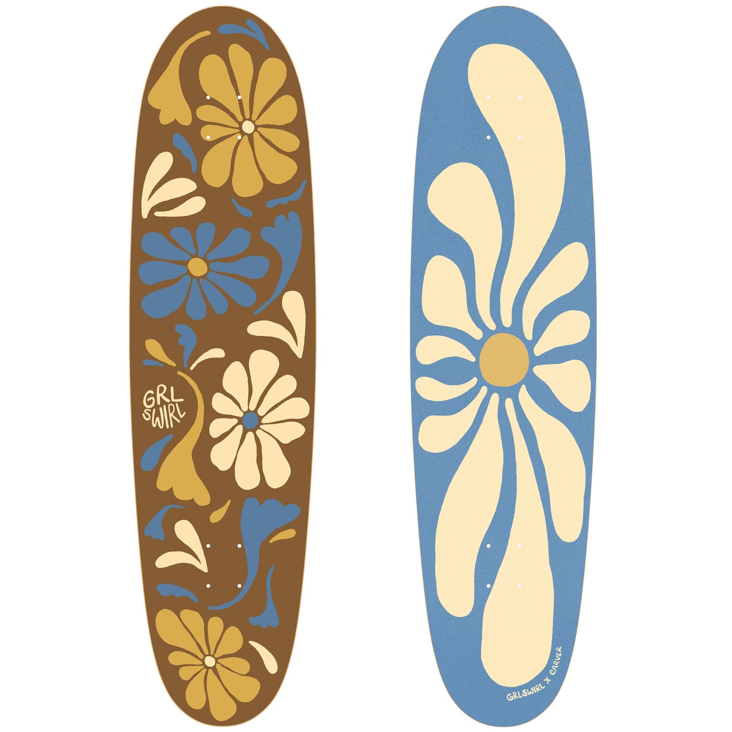 Carver Skateboards - 38" GrlSwirl LongSwirl - Deck Only Skateboard Decks Carver
