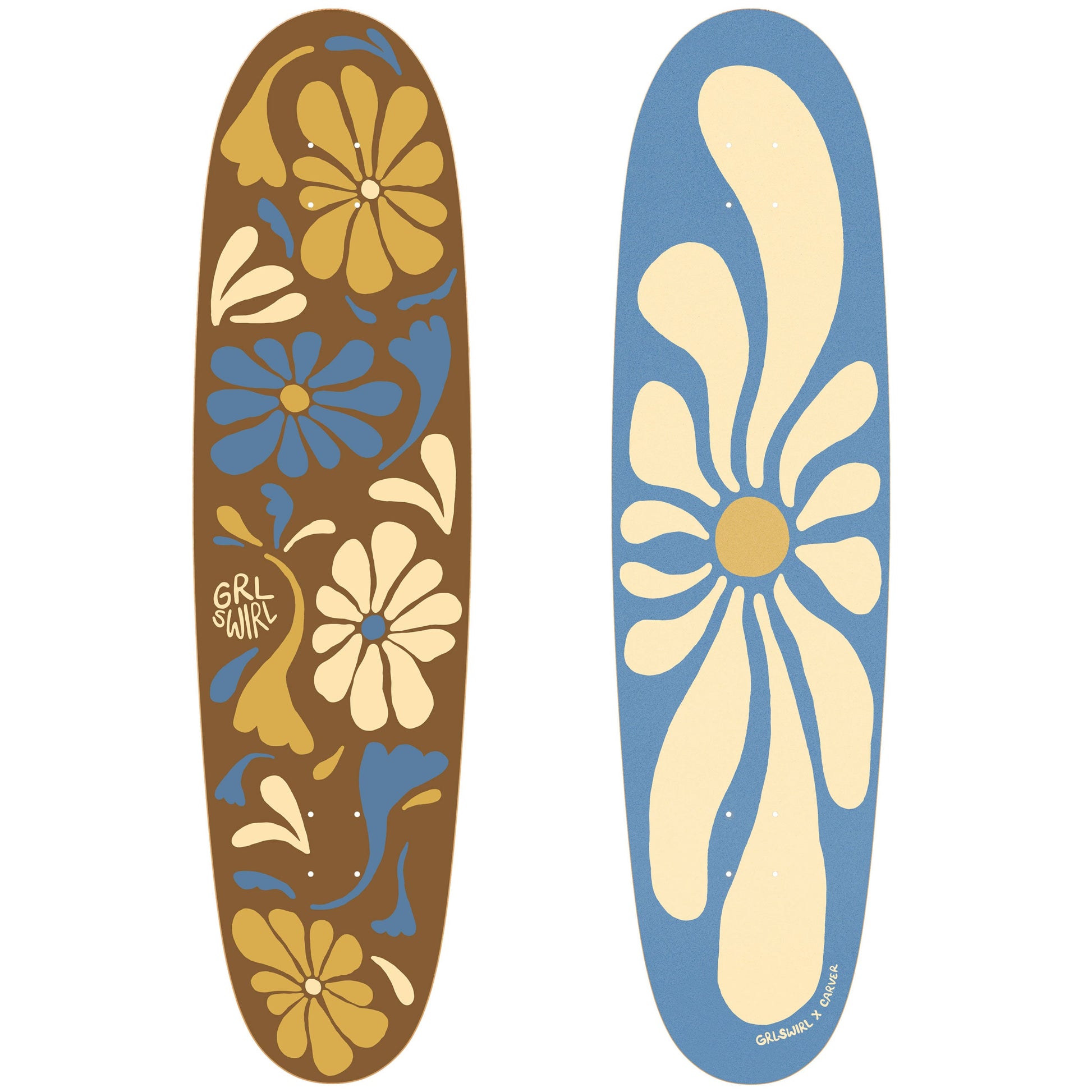 Carver Skateboards - 38" GrlSwirl LongSwirl - Deck Only Skateboard Decks Carver
