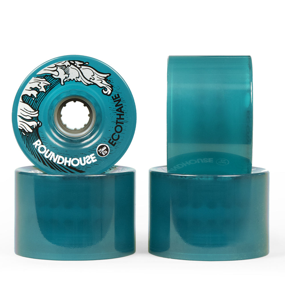 Carver Skateboards - Roundhouse Wheels - 75mm Eco Mag - Aqua (81A) Skateboard Wheels Carver