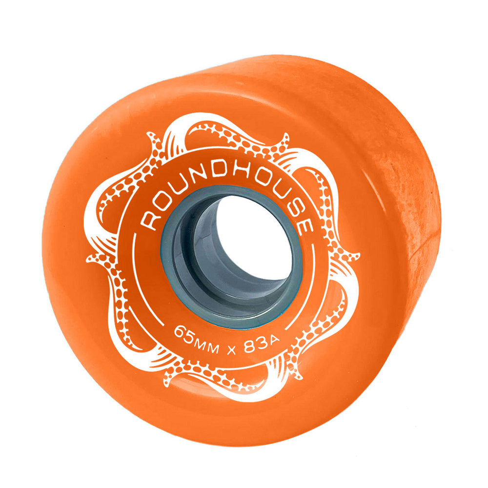 Carver Skateboards - Roundhouse Wheels - 65mm Slicks - Orange Glo (83A) Skateboard Wheels Carver