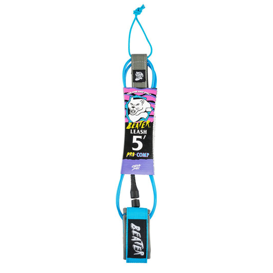 Catch Surf - Beater 5' Pro Comp Leash - Light Blue & Grey Surfboard Leashes Catch Surf