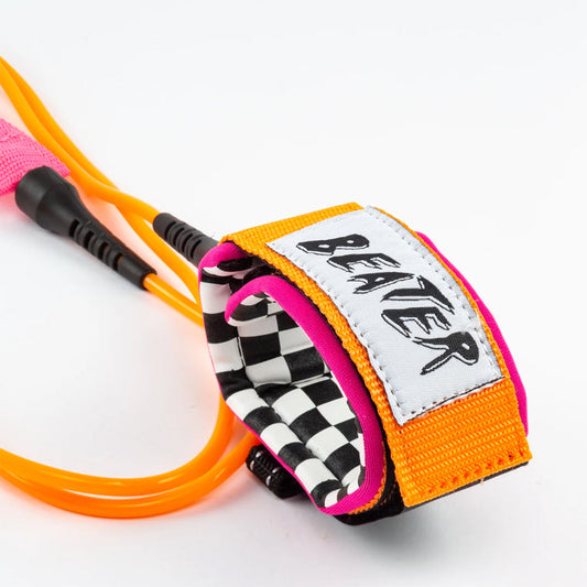 Catch Surf - Beater 5' Pro Comp Leash - Orange & Pink Surfboard Leashes Catch Surf