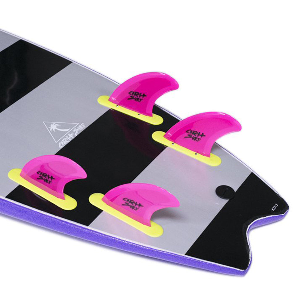 Catch Surf - Safety Edge Quad Fin Kit - Hot Pink Surfboard Fins Catch Surf