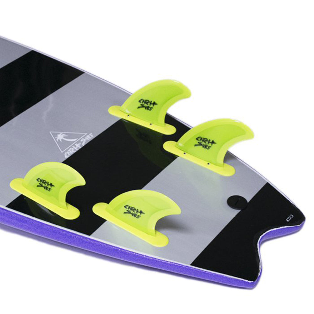 Catch Surf - Safety Edge Quad Fin Kit - Lime Surfboard Fins Catch Surf