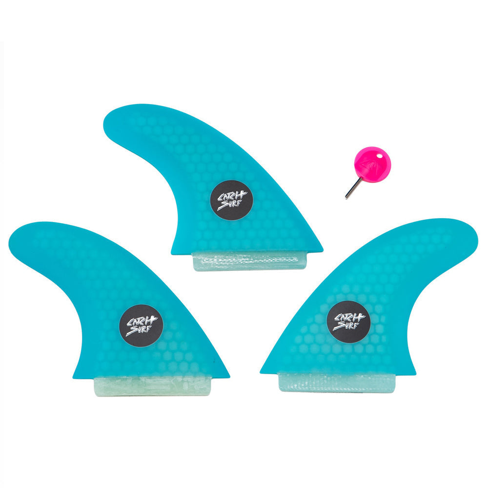 Catch Surf - Ultra Hi-Perf Tri Fin Kit - Cyan Surfboard Fins Catch Surf