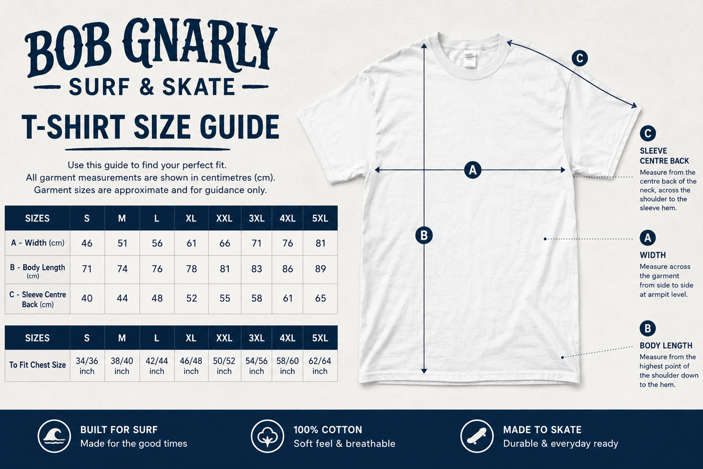 Bob Gnarly Surf & Skate Timeless Classic T-Shirt Black
