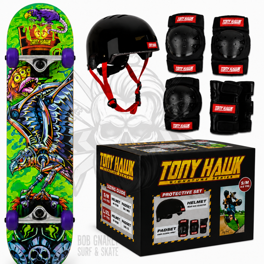 SS 360 Toxic Skateboard + Helmet & Pad Protective Combo Set Skateboards Tony Hawk S/M (4-8 Years)