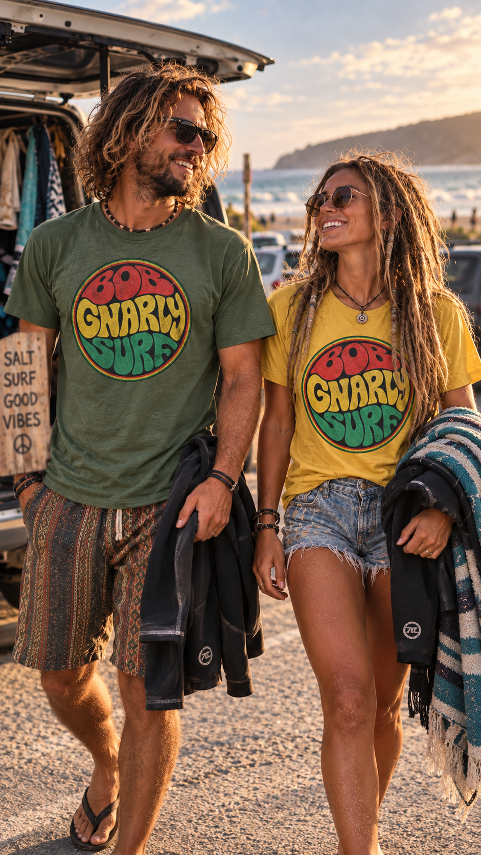 Bob Gnarly Surf Retro Circle T-Shirt
