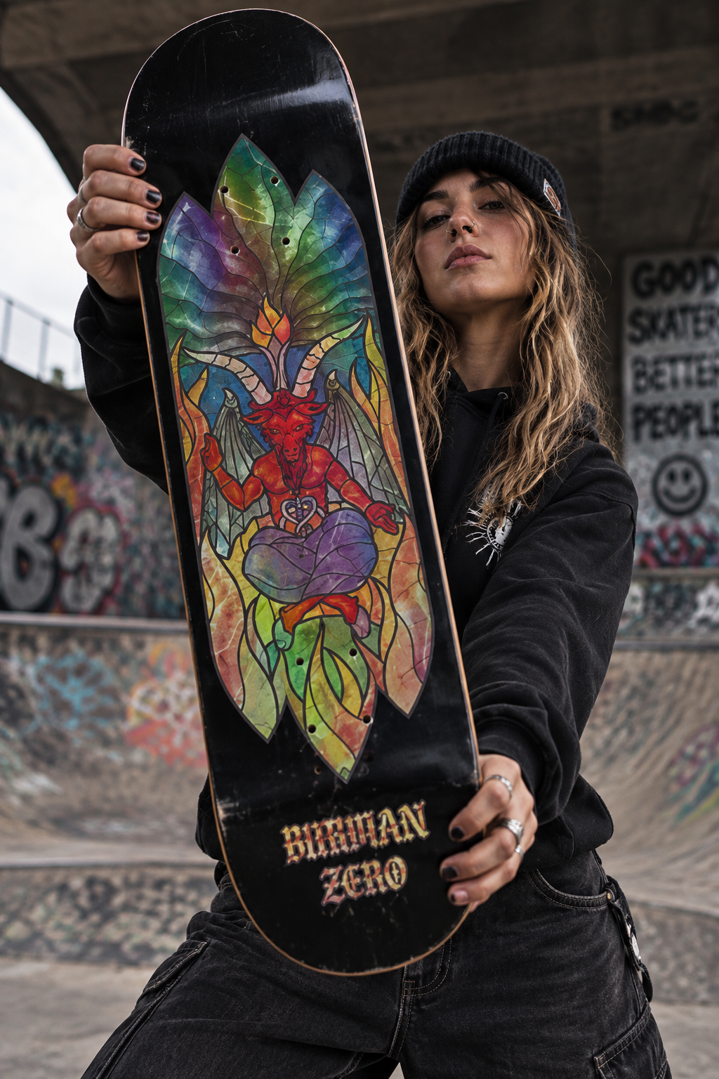 Zero Skateboard Deck Stained Glass Burman 8.5" Skateboard Deck Zero
